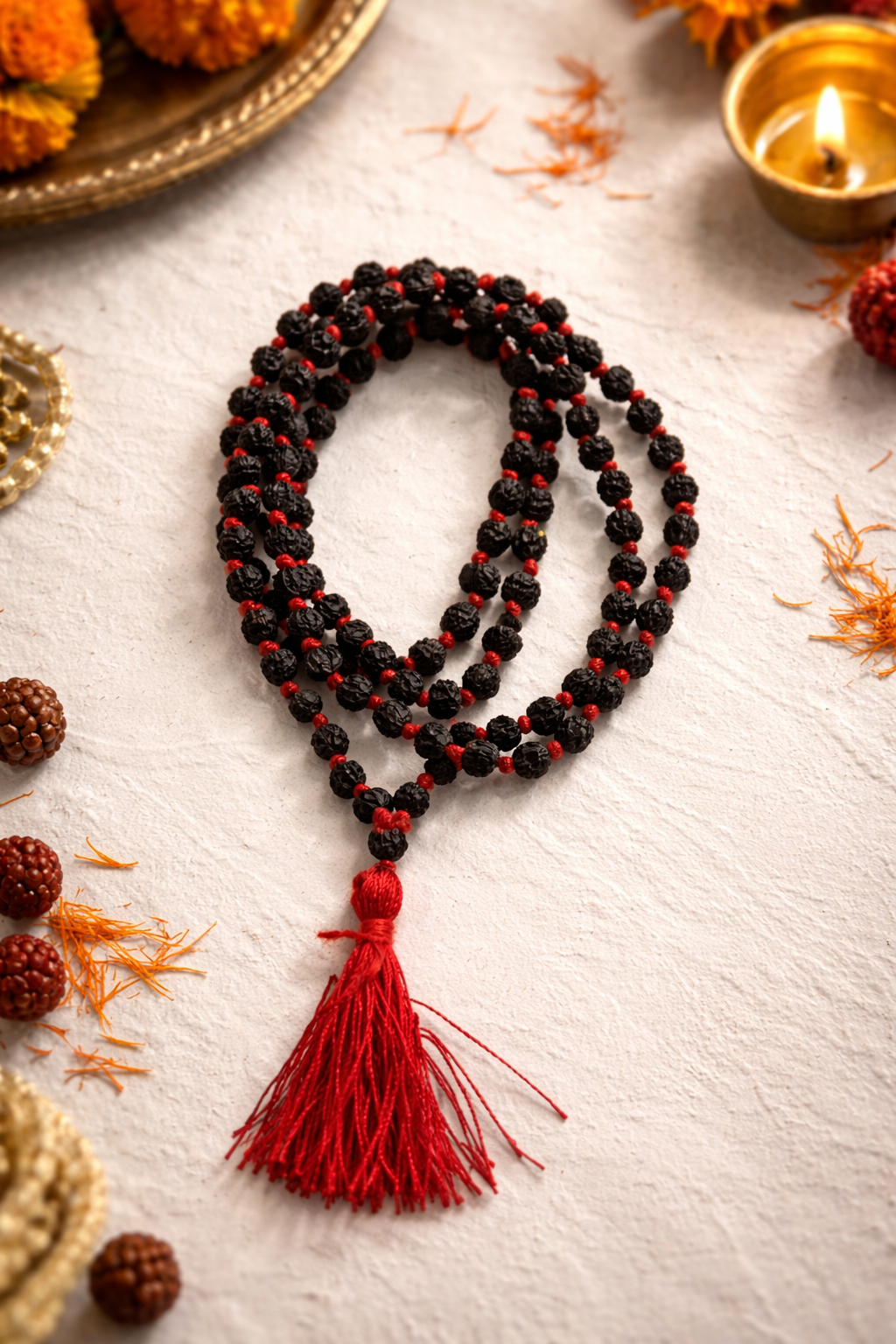 Black Rudraksha Mala 4mm (108 Beads) | Premium Jaap Mala for Meditation & Daily Wear