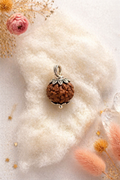 7 Mukhi Small Rudraksha Pendant with Designer Cap | Original Seven Face Rudraksha for Wealth & Positivity
