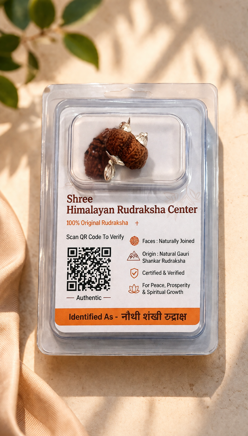 Small Gauri Shankar Rudraksha Original Natural Certified – Divine Shiv Parvati Bead for Love, Harmony & Spiritual Growth