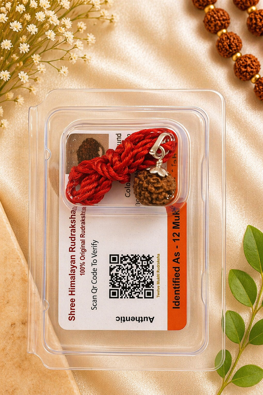 12 Mukhi Nepali Rudraksha (Certified) – Original 12 Face Rudraksha Bead with QR Code Verification