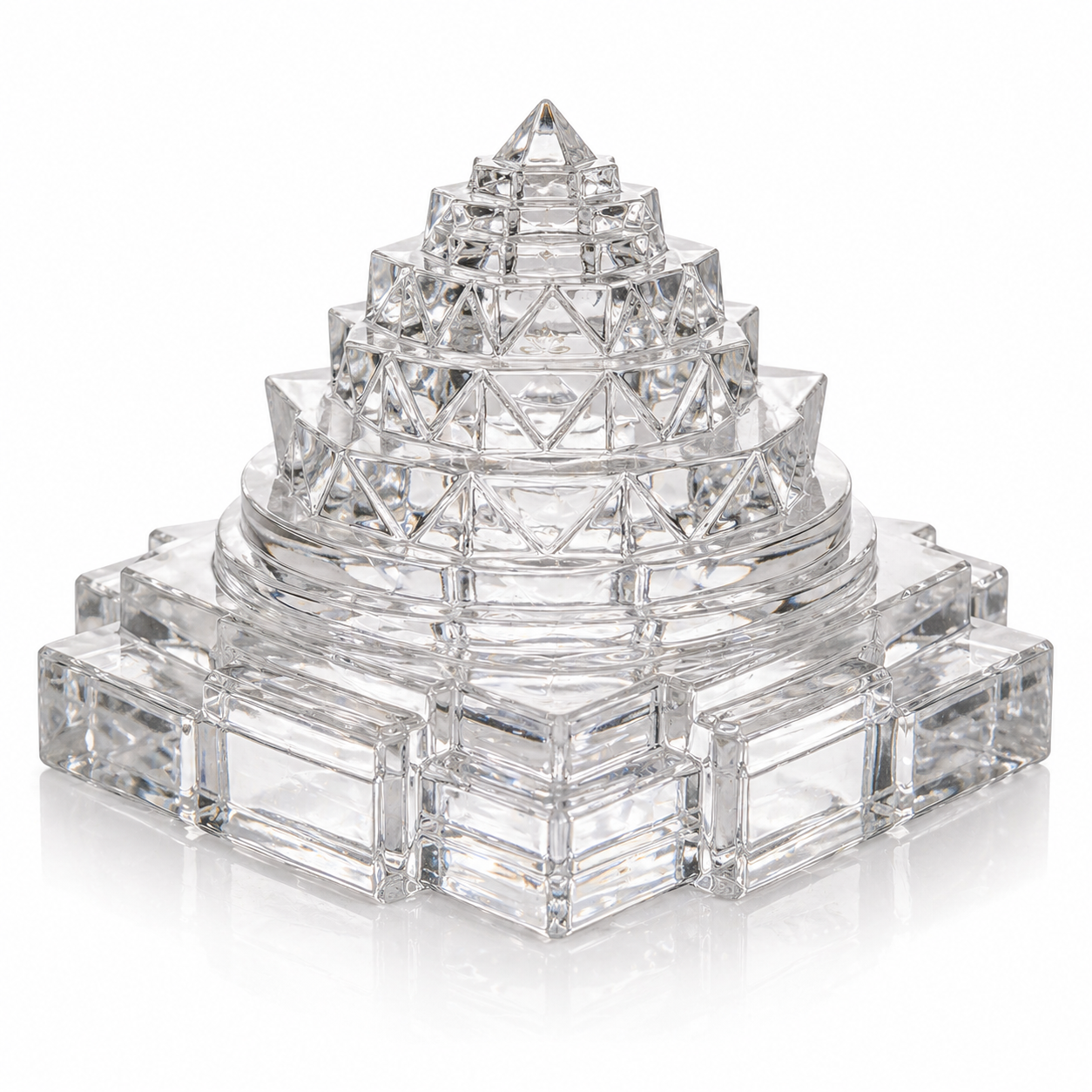 4 Inch Sphatik Shri Yantra (Kamal Shri Yantra) – Large Crystal Yantra for Wealth, Vastu & Divine Energy