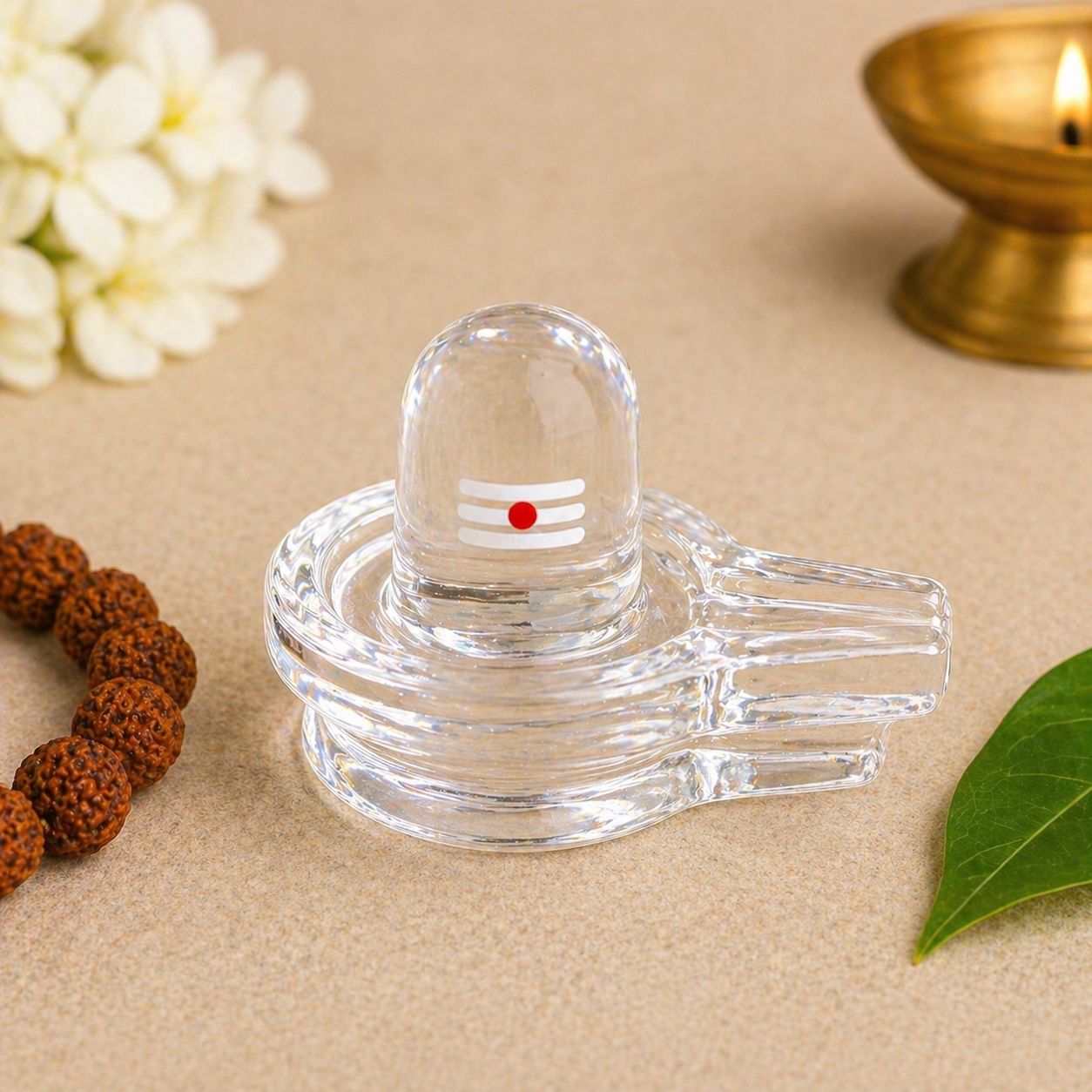 1 Inch Natural Sphatik Shivling | Crystal Shivling for Puja & Positive Energy