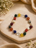 Navratna Bracelet in Silver Wire | 9 Gemstone Bracelet for Balance & Style