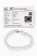 Premium Diamond-Cut Sphatik Bracelet in Silver Wire | Certified Crystal Quartz Bracelet | Luxury Healing Jewelry
