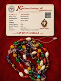 Certified Navratna Mala (Semi-Precious Gemstones) – 108 Beads Navgraha Mala | Spiritual Balance, Protection & Positive Energy