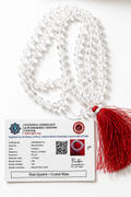 Premium Diamond-Cut Sphatik Mala with Thread | Sparkling Crystal Quartz Jap Mala | Lab Certified Spiritual Necklace