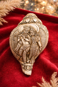 Radha Krishna Carved Shankh – Divine Love &amp; Spiritual Harmony