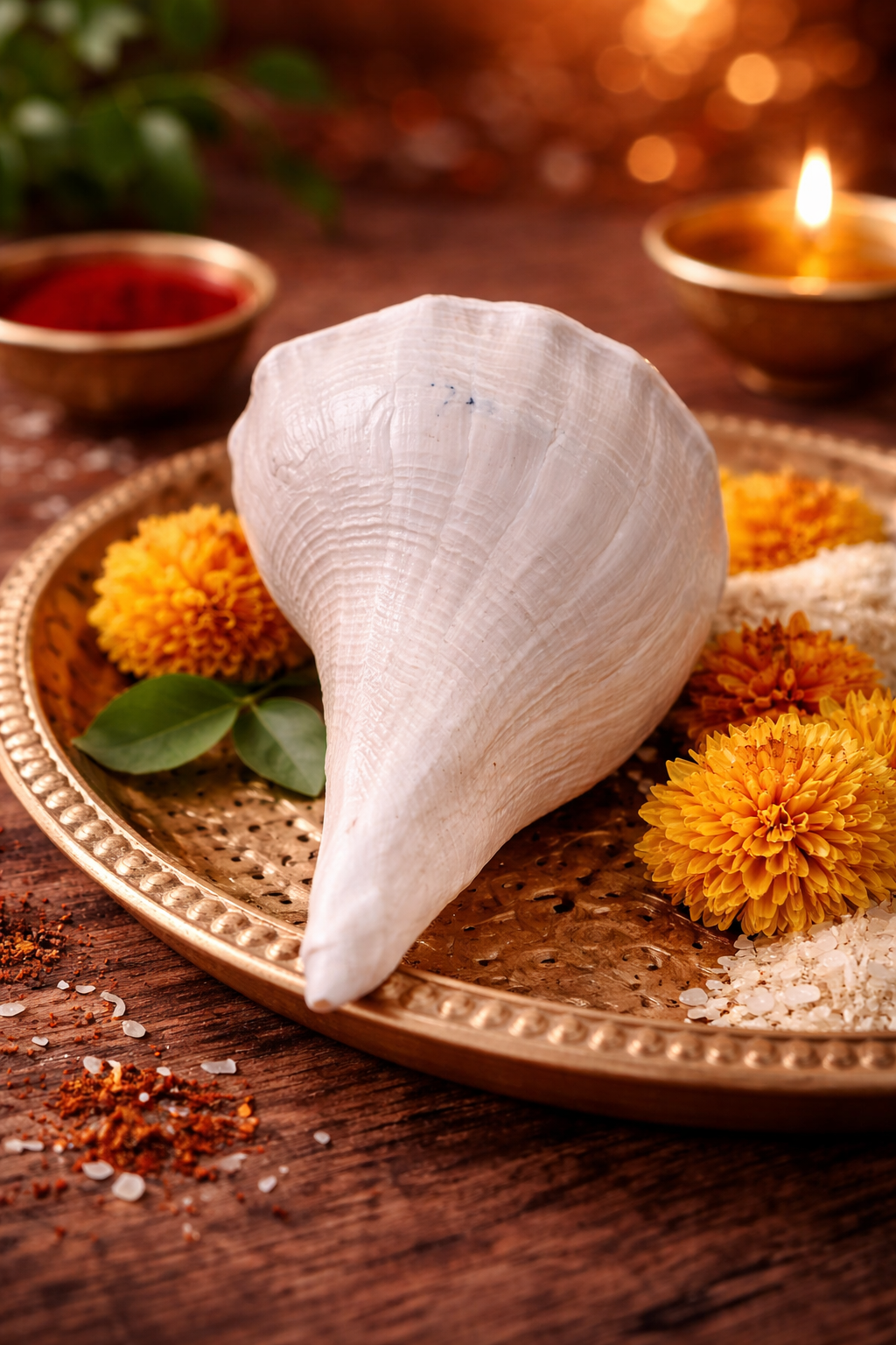 Right Hand Shankh (Dakshinavarti Shankh) – Sacred Prosperity Conch