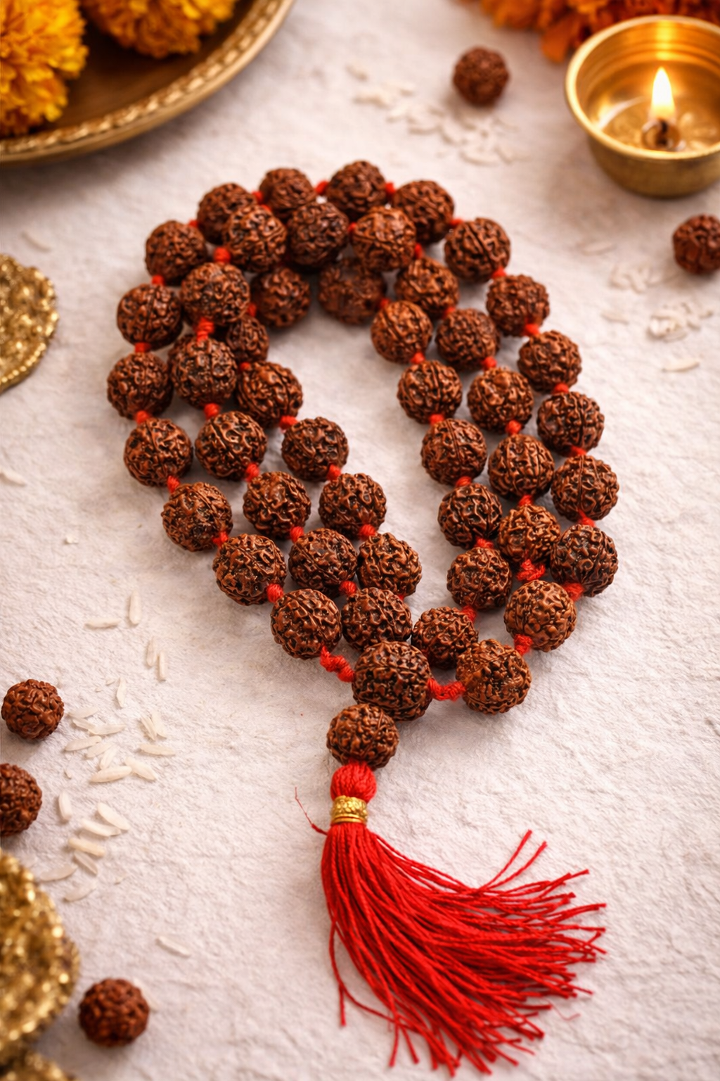 Rudraksha Mala 12mm (54 Beads) | Premium Spiritual Necklace for Meditation & Daily Wear