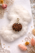 Original 5 Mukhi Rudraksha with Silver Cap | Panchmukhi Rudraksha Pendant for Peace, Protection & Spiritual Growth