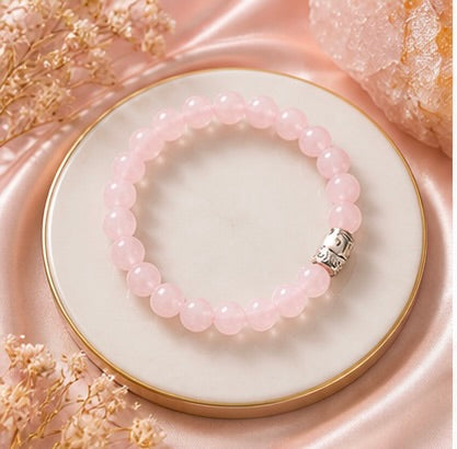 Rose Quartz Healing Bracelet – Natural Crystal for Love, Calm & Emotional Balance | Premium Pink Energy Stone Bracelet (Unisex)