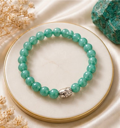 Green Quartz Bracelet – Natural Healing Crystal for Growth, Luck & Positive Energy | Premium Green Beaded Bracelet (Unisex)