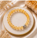 Yellow Quartz Bracelet – Natural Healing Crystal for Wealth, Positivity & Confidence | Golden Energy Stone Beaded Bracelet (Unisex)