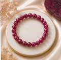 Ruby Red Quartz Healing Bracelet for Love, Confidence & Positive Energy | Natural Crystal Beaded Bracelet for Women