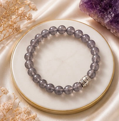Amethyst Quartz Healing Bracelet for Protection & Calmness | Natural Crystal Stone Bracelet for Women & Men