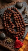 Authentic 10mm Rudraksha Mala (108+1 Beads) – Traditional Large Prayer Beads for Deep Meditation & Spiritual Strength