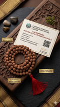 Lab-Certified 6mm Rudraksha Mala – Authentic 108+1 Natural Beads for Meditation, Yoga & Daily Protection