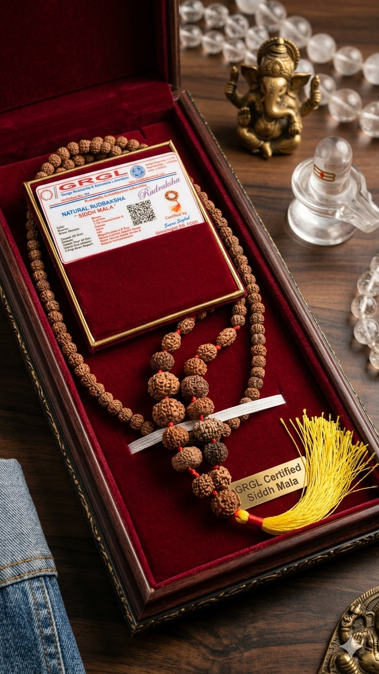 Authentic 1 to 14 Mukhi Siddh Rudraksha Mala – Lab Certified Natural Nepal Beads
