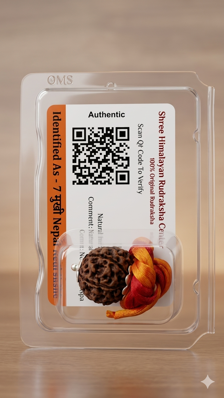 Certified Big Size 7 Mukhi Nepali Rudraksha Bead (Maha Lakshmi Swaroop)